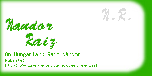 nandor raiz business card